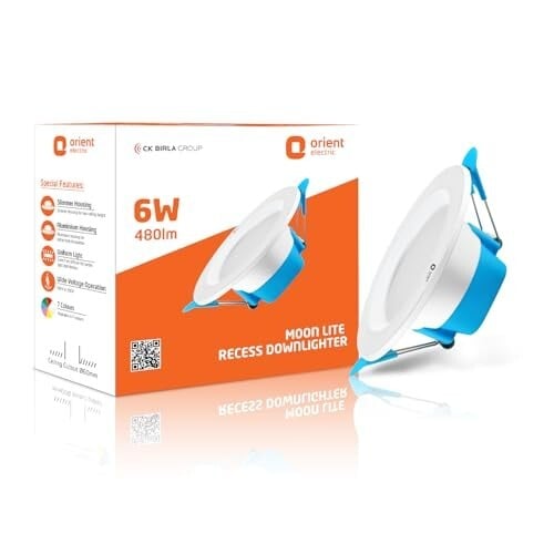 Orient Electric Moonlite 6W LED Ceiling Light, Cool White Light, Round, Pack of 1 