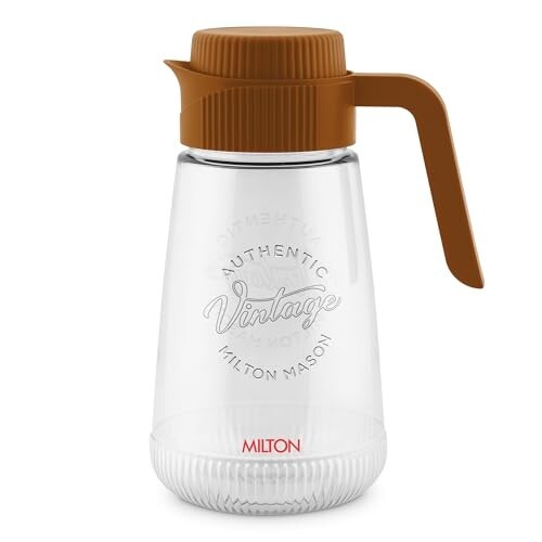MILTON Vintage 2000 Water Jug Plastic with Lid for Ice Tea, Water, Juices Brown