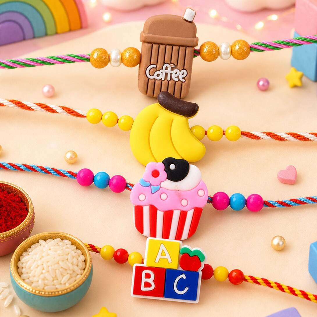 Kids Rakhi (4 Pc) In Just 44/-