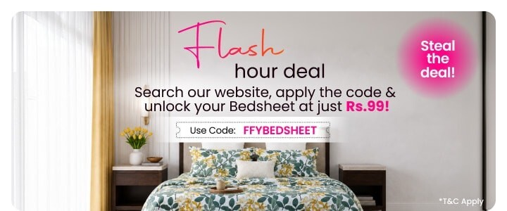 Pepperfry| Flash Deal - bedsheet for Rs. 99 | Free Shipping 