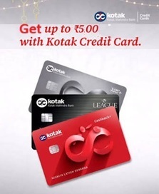 Apply LTF Kotak VISA Credit Cards and Get ₹300 to ₹500 Amazon or Flipkart GV for free (Chance to get a LTF Kotak CC + FREE GV)