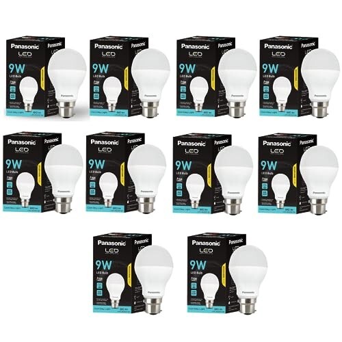 Panasonic Dura Saver 9W Bulb, B22 LED Bulb Base For Home & Office(Pack of 10)