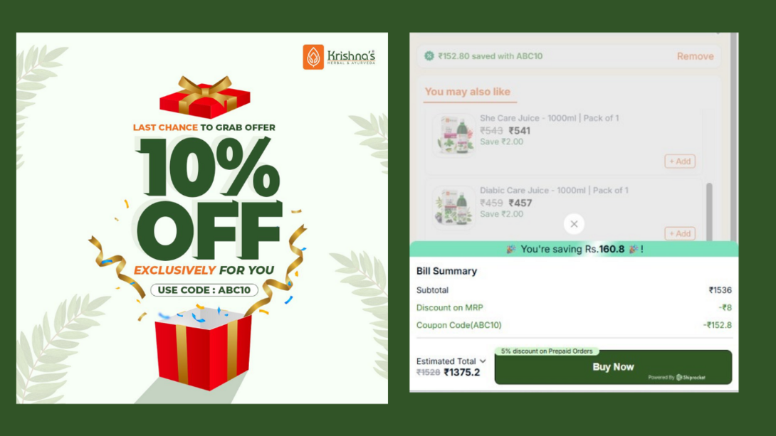 Krishna’s Herbal and Ayurveda coupon code