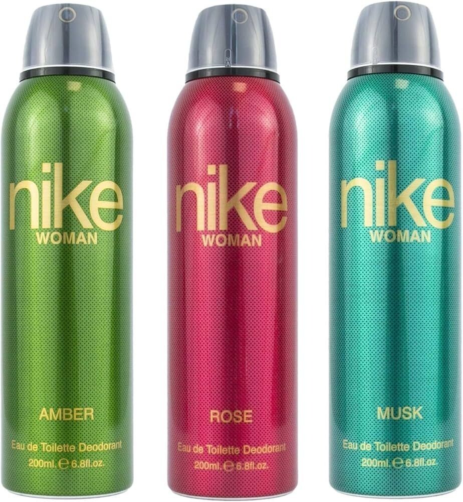 Nike Women Deodorant Spray Combo (Amber + Rose + Musk) – 200ml Each