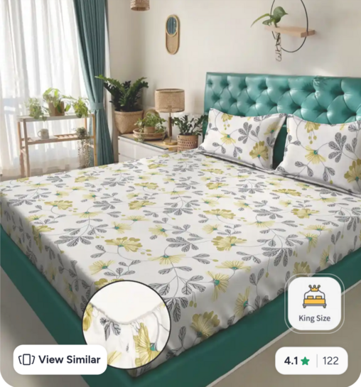 Klotthe Bedsheets (300TC) upto 89% off +8% off with coupon 