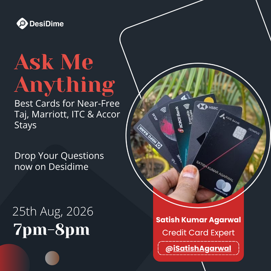 Best Cards for Near-Free Taj, Marriott, ITC & Accor Stays - Ask Me Anything with Satish Kumar Agarwal