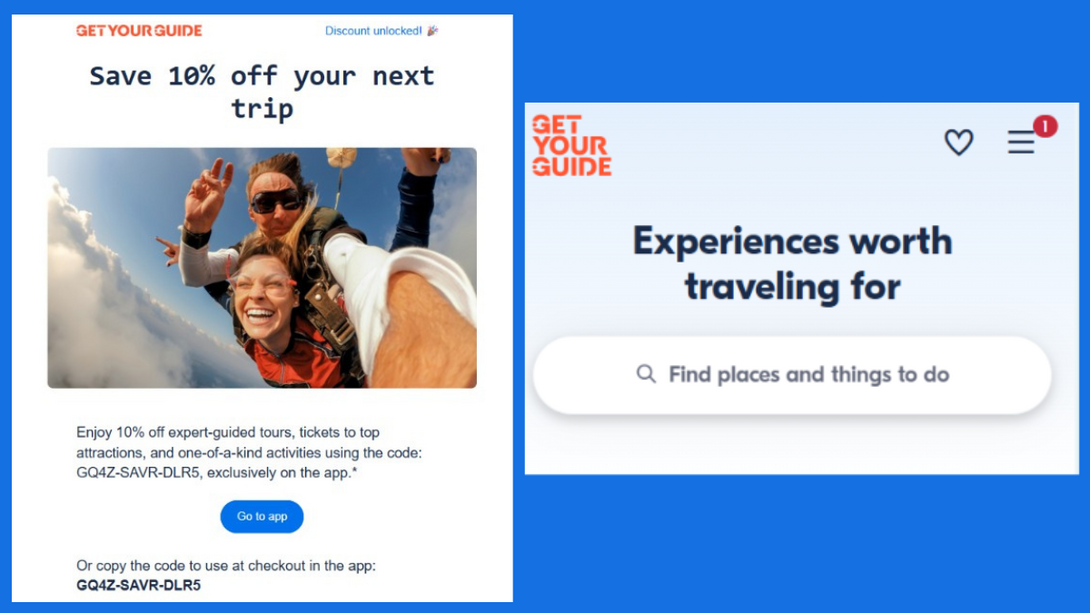 GetYourGuide 10% off coupon code