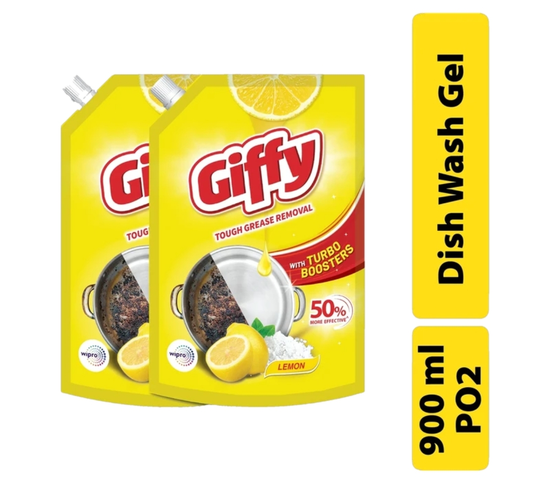 Flipkart Minutes-Giffy Concentrated Liquid Dish Wash Gel with Active Salt & Lemon Dish Cleaning Gel (2 x 900 ml)(location specific)