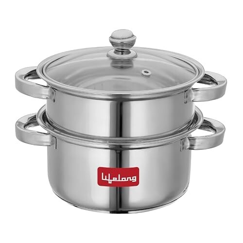 Lifelong 2-Tier Steamer/Momo/Modak Maker | (LLMOM01) 2 Litre [Apply 20% Coupon]