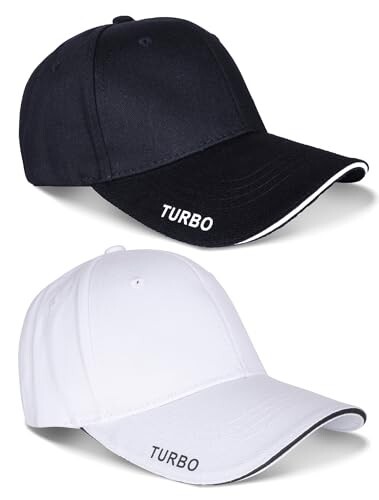 Vector X Turbo Cap Head Caps for Men Unisex Mens Caps with Adjustable Strap in Summer for Men Caps Men for All Sports Cap for Girls caps Gym Caps for Men Women Cap Sports Caps for Men (Black-White, 2)