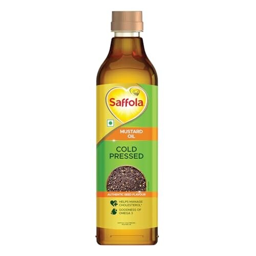 Saffola Cold Pressed Mustard Oil | 1L Pet Bottle [Apply 26% Coupon]