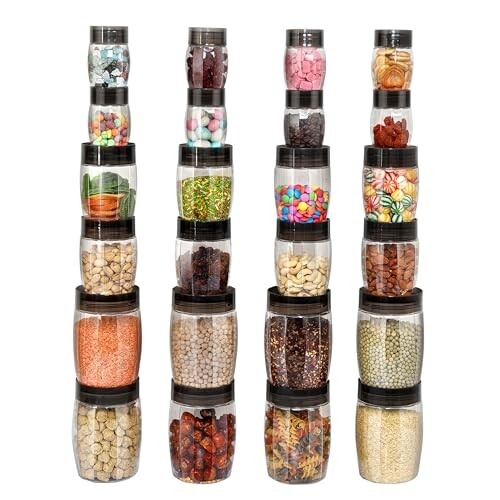 CELLO Clario Pet Storage Container for Kitchen Set of 24 Pcs Black  & more cello