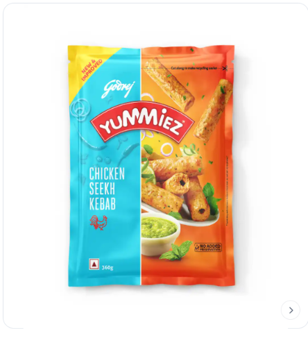 Zepto - Godrej Yummiez Chicken Seekh Kabab 500g
