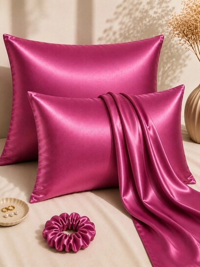 Elegant Homes Purple 2 Pieces Solid Pure Silk Blend Rectangle Pillow Covers - Pillow Covers for Unisex 43004529 | Myntra