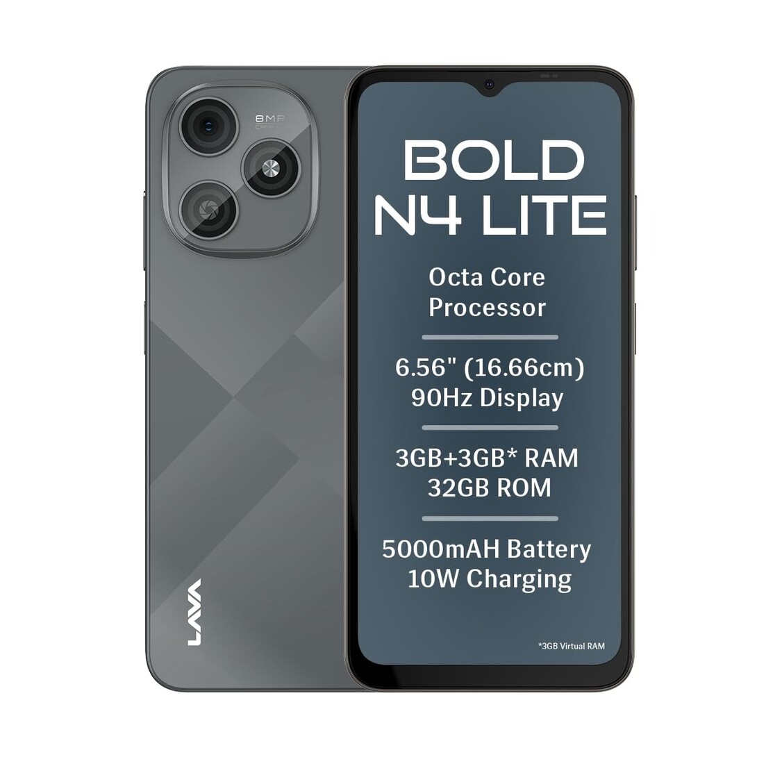 Lava Bold N4 Lite (Ghost Silver, 3GB RAM, 32GB Storage) 