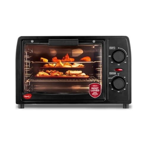 Pigeon Oven Toaster Grill 14 Liters OTG| 900 Watts| Toast, Grill, Bake & Roast | Heat Resistant Tempered Glass| Black