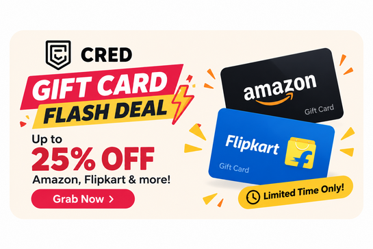 CRED Gift Card Flash deal 6 Sept 2026 (Amazon & Flipkart @ 25% off, Instamart @10 % and many more)