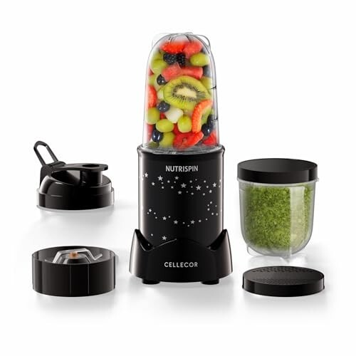 Cellecor Nutrispin 400W Nutri-Blender | 400W Personal Smoothie Blender with 23000 RPM | 2 Durable Jars | 6-Leaf Blade | Compact Juicer Mixer Grinder | Anti-Rust Titanium Alloy Blade | 2 Yrs Warranty