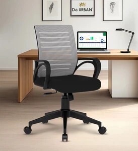 Da URBAN Tulip Mesh Mid Back Revolving | Ergonomic Chair Grey Mes...more