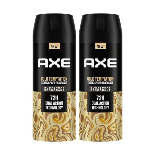 Axe Gold Temptation Long Lasting Deodorant Bodyspray For Men 150 ml, Pack of 2