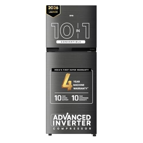 IFB 241L 2 Star 10-in-1 Convertible, Advanced Inverter Frost-Free Double Door Refrigerator with 30 Hrs Cooling Retention, Turbo Freeze & 4 Year Super Warranty (2026, IFBFF-291BYOSET, Onyx Grey)