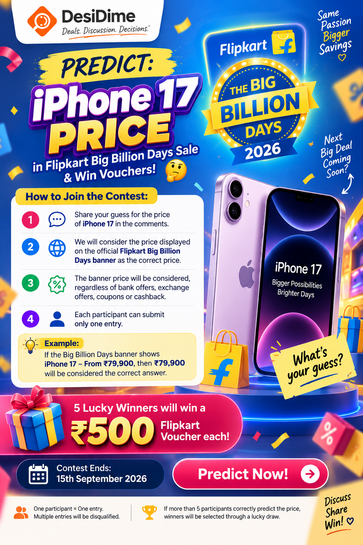  Predict: iPhone 17 Price in Big Billion Days & Win Vouchers! 🤔