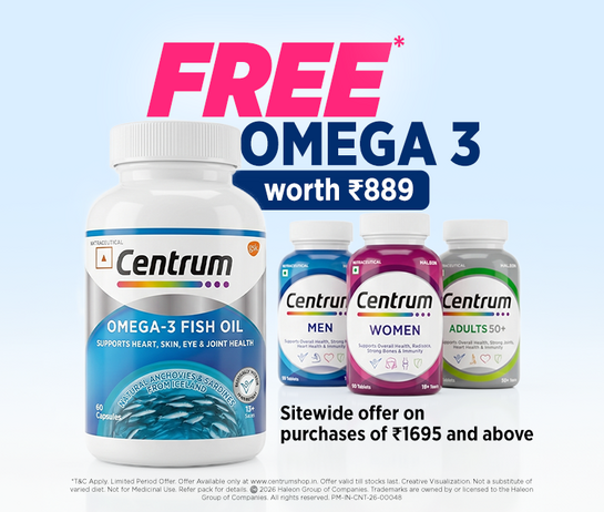 CENTRUM  FREE OMEGA-3 WORTH ₹889 | ON PURCHASE OF ₹1695+ 