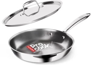 MILTON Pro Cook Triply Stainless Steel Fry Pan with Lid Fry Pan