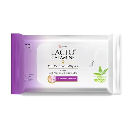 Lacto Calamine Oil Control Face Wipes 30N each- Pack of 1 | location specific