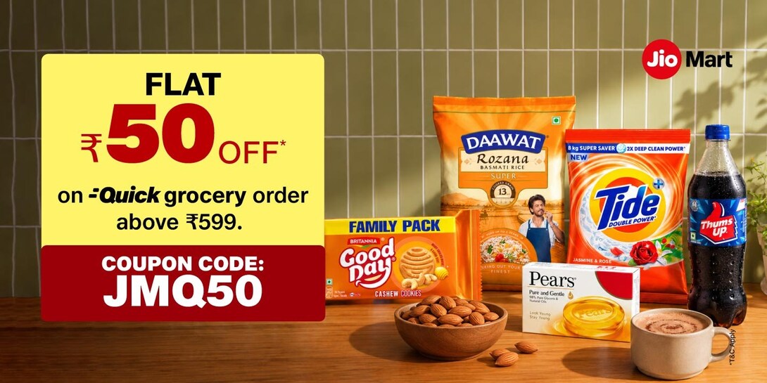 Jiomart : Get Flat ₹50 off on order above ₹599 (account specific)