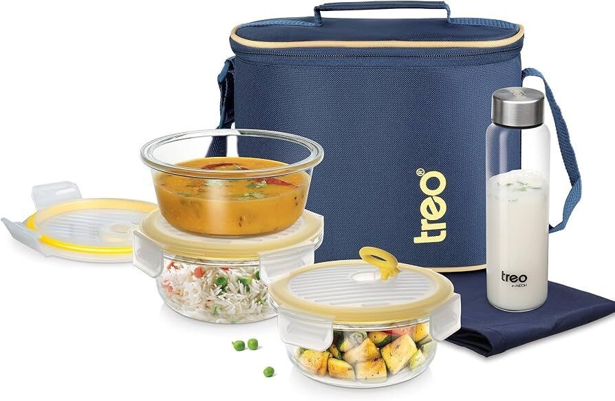 Treo By Milton All Fresh Borosilicate Glass Round Tiffin 
