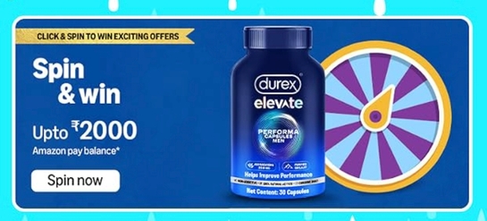 Amazon Funzone Durex Spin and Win upto Rs 2000