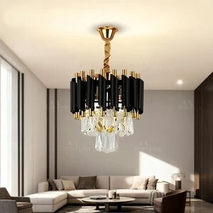 MURPHY Black Mamba Black & Gold Crystal Pendant Light 