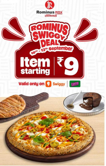 Rominus Pizza: Items Starting ₹9 on Swiggy & Toing