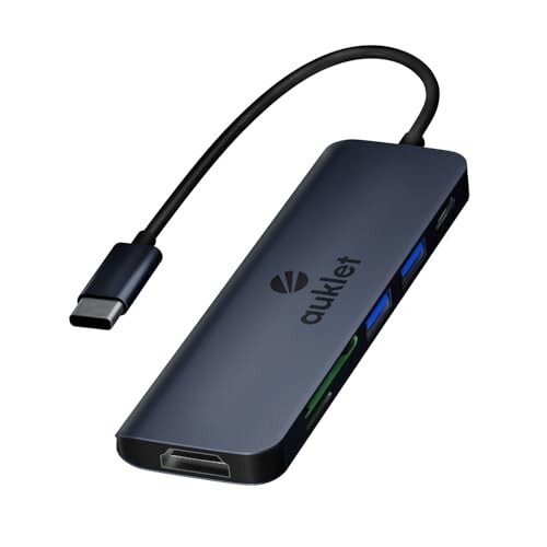 USB C Hub Docking Station, 6-in-1 Aluminium USB C Hub,4K HDMI@30HZ,100 W Power Delivery,SD/TF Card Reader, Compatibile with iOS, Windows and Linux