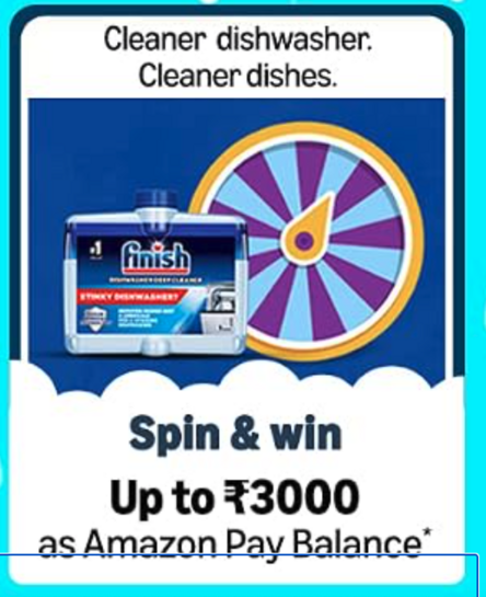 Spin & Win finish   Rewards &up to ₹3000 Amazon pay balance