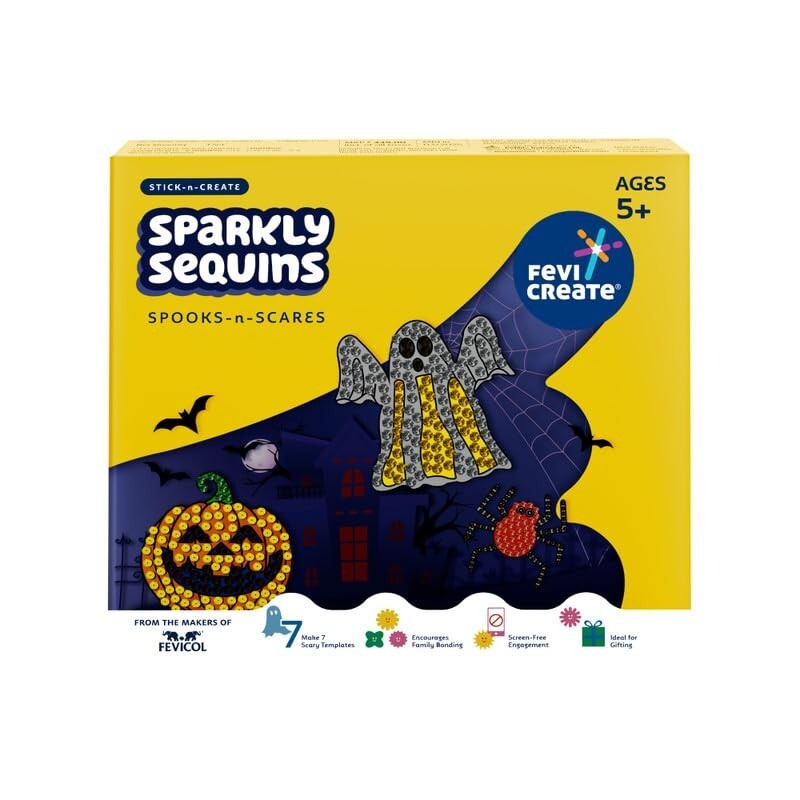 Fevicreate Stick-n-Create Sparkly Sequins Spooks-n-Scares Kit | Sequin Art 