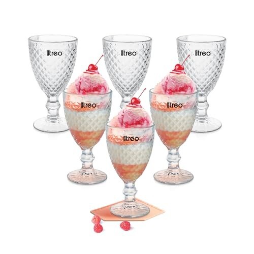 [MRP ERROR] Treo by Milton Astoria Goblet 300 ml I Tall Dessert Bowls Set of 6 [34% Coupon]