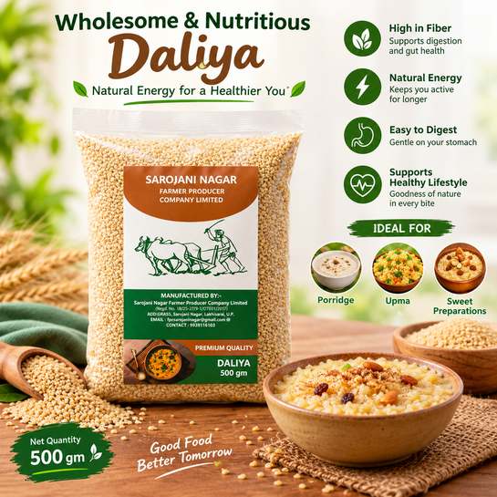 Wholesome, fiber-rich, and easy to digest, our Daliya is a natural source of energy and nutrition.