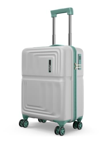 Safari Roma Hard Luggage Trolley Bag with 8 Wheels Cabin Size Carry on Suitcase - Fog Grey