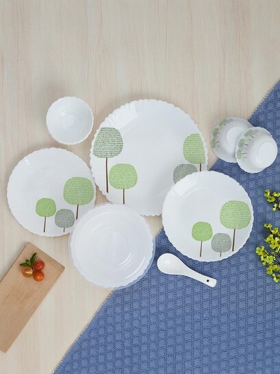 Buy Larah By Borosil 34 Pieces Jupiter Series Opalware Microwave & Dishwasher Safe Dinner Set - Dinner Set for Unisex 36260947 | Myntra