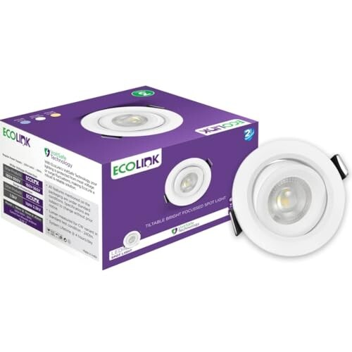 EcoLink Polycarbonate 3W LED Tiltable Spot Light | Spot Light for Display & Home Decoration | Cut Out: 63Mm, Color: Warm White, Pack of 1
