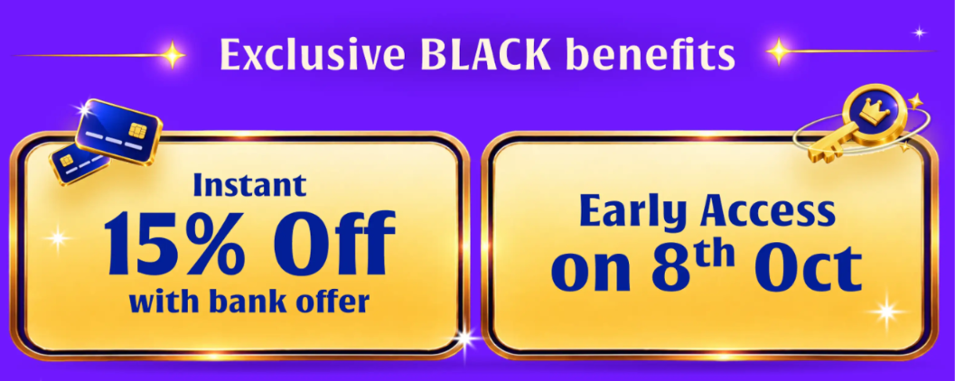 Big Billion Days Sale Announces 15% Instant Bank Discount for Flipkart Black users