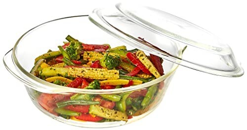 Solimo Deep Round Borosilicate Glass Casserole Set – 650ml, 1000ml & 1500ml (Transparent)
