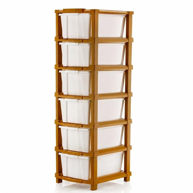Kavira Plastic Drawer Storage Tower - Space Organizer|White,6 Layer