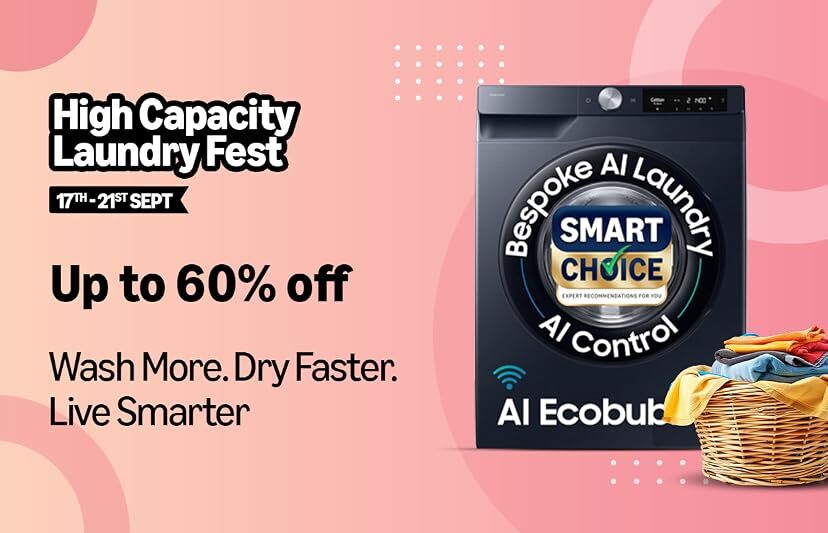 High capacity Laundry fest upto 60 OFF