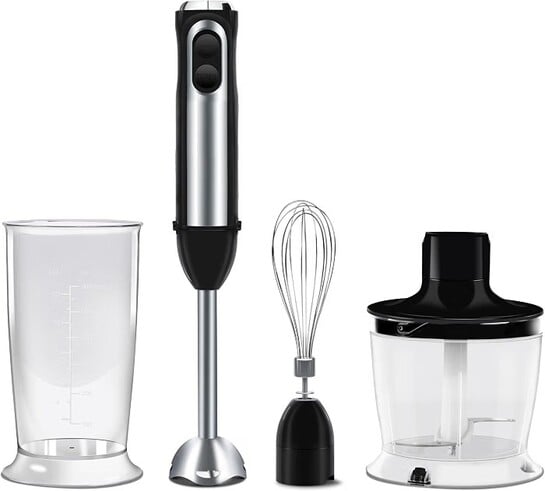 Wipro Elato FMB 204 Hand Blender with Chopper and Whisk|Powerful 200 Watt Copper Motor With Rust Free Steel Arm|3 in1 Multi-functional Mode