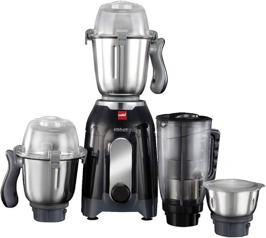 CELLO Discovery Pro Juicer Mixer Grinder For Kitchen 1000 Watts Black | 3 Steel Jar with 1 Juicer Jar