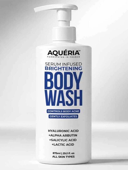 Aqueria Unisex 3-in-1 Brightening Shower Gel with Hyaluronic Acid & Alpha Arbutin