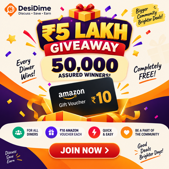 DesiDime ₹5 Lakh Giveaway | 50K Assured Winner